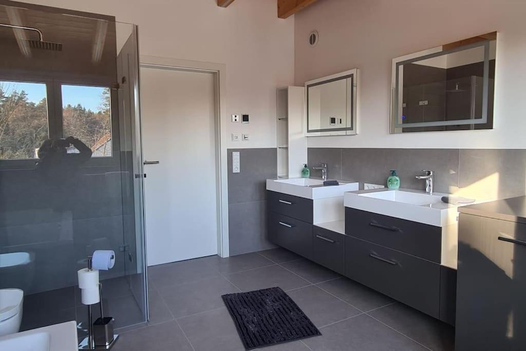 Moderne Ferienunterkunft/Wohnung Burgthann Buitenkant foto